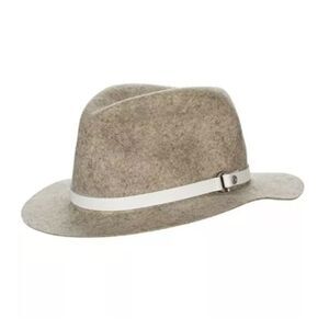 Rag & Bone Floppy Packable Wool Fedora in Oatmeal Melange / White